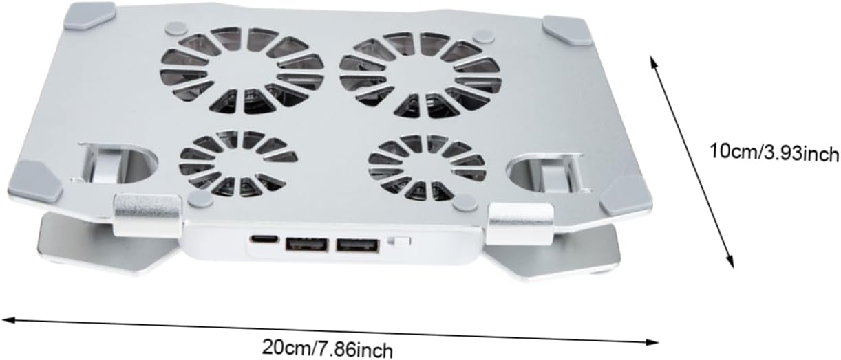 KOMBIUDA 4 Adjustable Laptop Stand with Cooling Fans Ergonomic Height for Pads Compatible with Laptops Tablets and More for Home Office Use