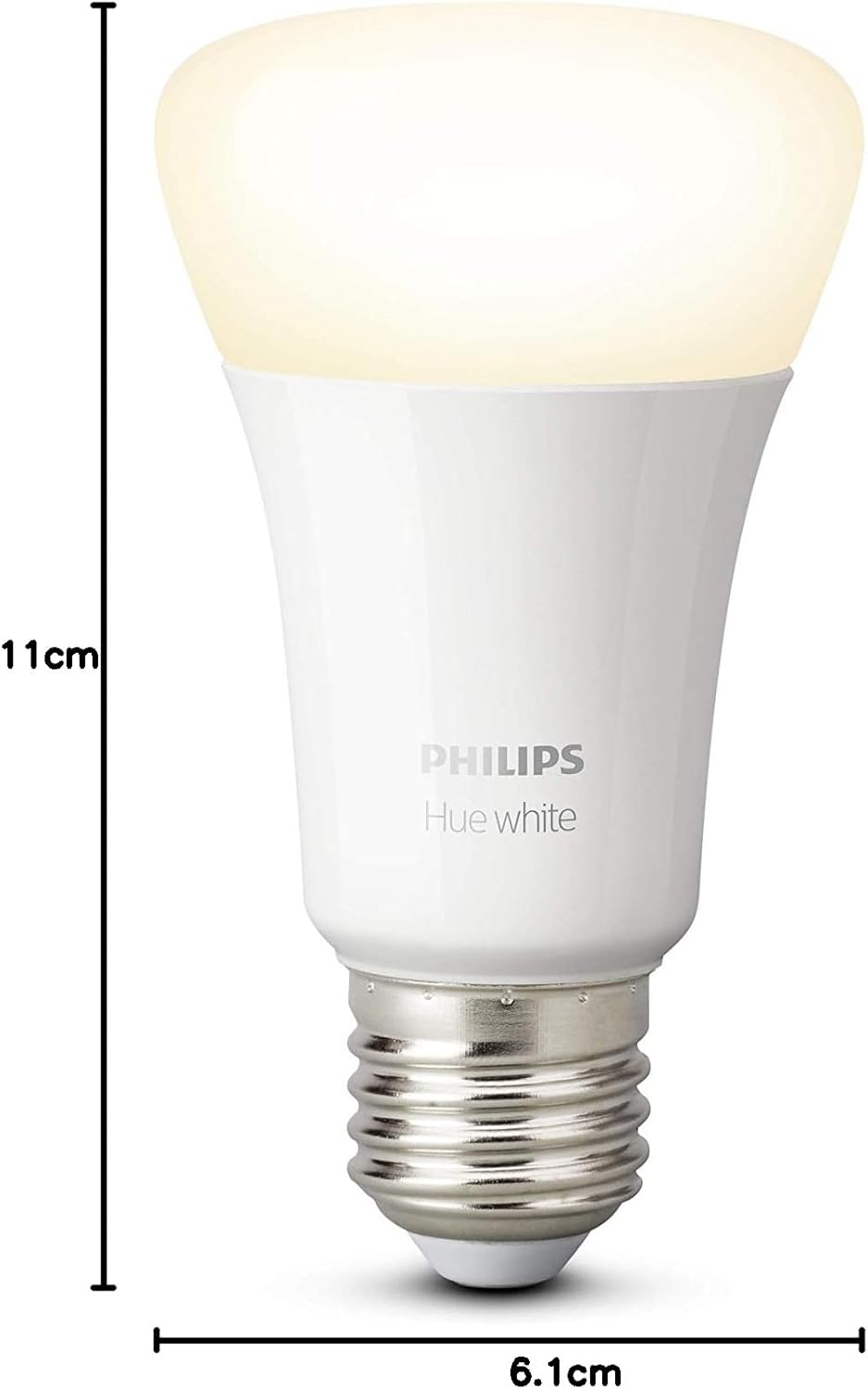 Philips Lighting Hue White Starter Kit with 2 E27 Bulbs, with Bluetooth, Warm White Dimmable Light + 1 Hue Bridge Full System Control, White
