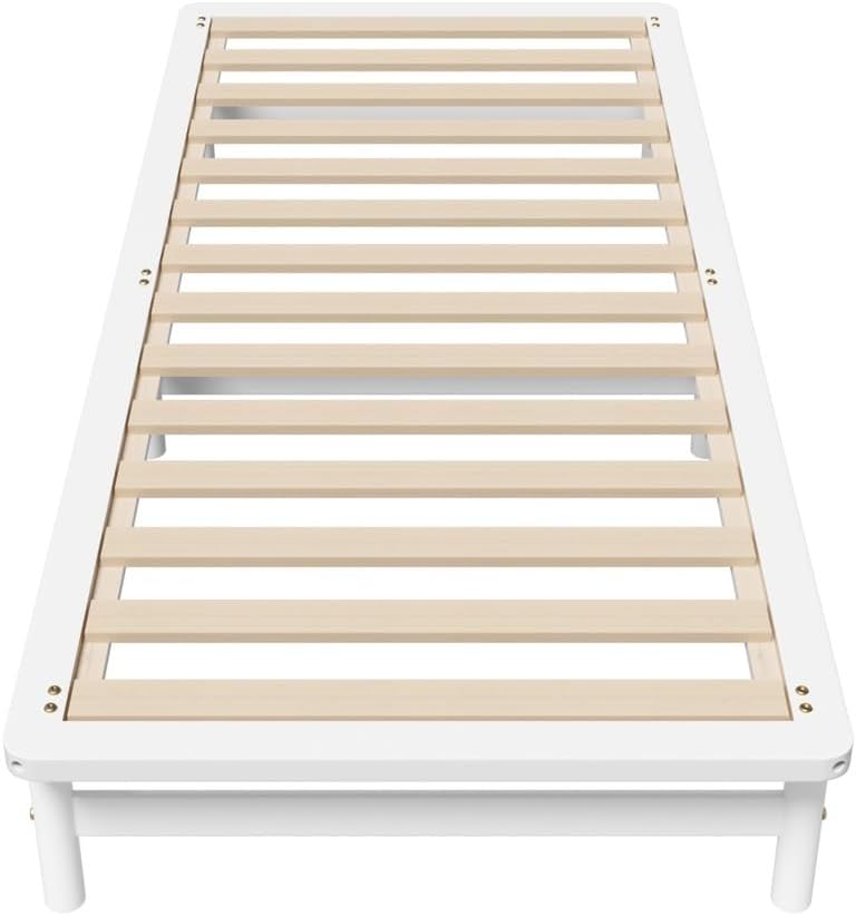 OIKITURE Wooden Bed Frame Single Size, Bed Frame Platform with Reinforced Slats - Compatible with Australian-Sized Mattresses, 190x91x30cm