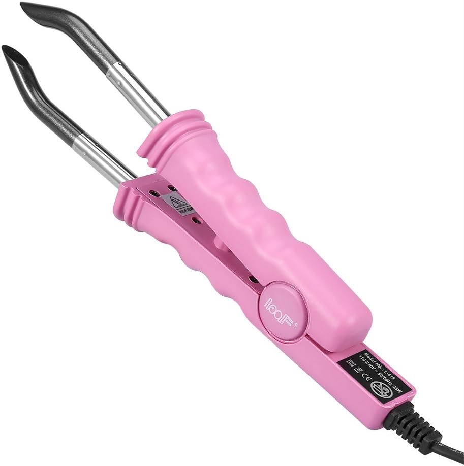 Tbest Hair Extension Connector Machine, Salon Wig Tool, Wig Tool, Thermal Hair Pink