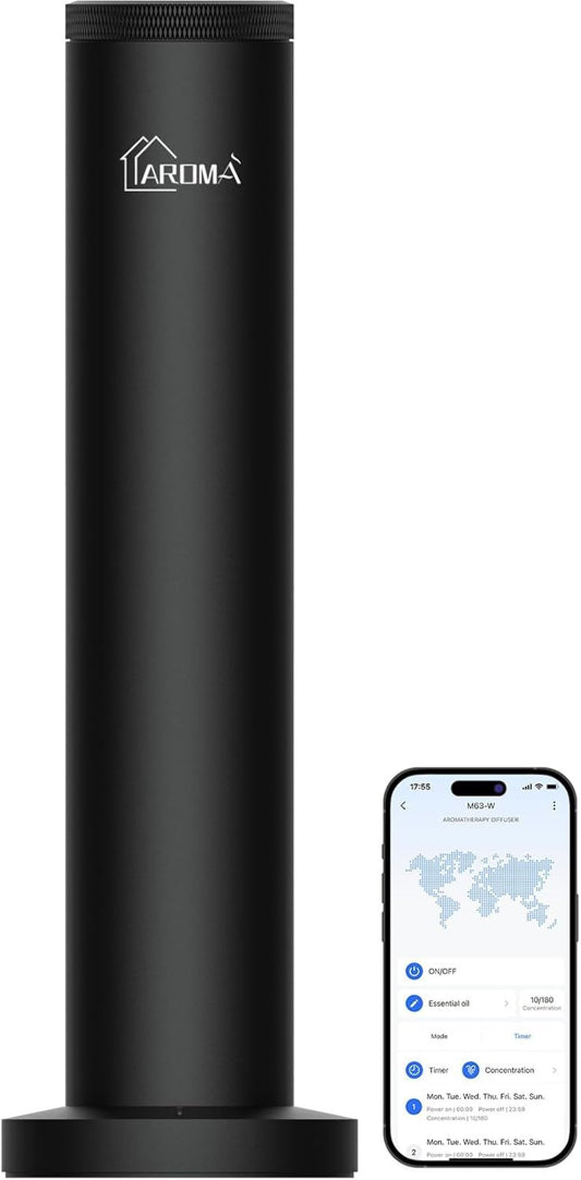 2025 Upgraded Wireless Rechargeable Diffuser - Whole House Hotel Odor Diffuser, Odor Air Machine - Bluetooth Control - Waterless Essential Oil Diffuser for Large Room,