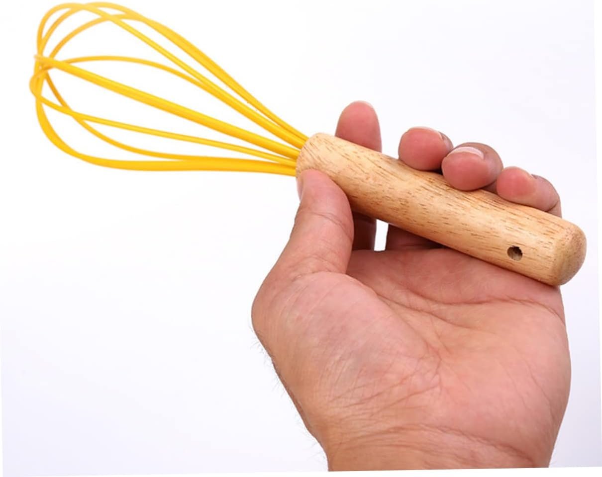 PHENOFICE 2 Pcs Baking Tools Wire Egg Mixer Automatic Wiper Blenders Dash Egg Cooker Whisk Mixer Sieve Yolk Tool for Egg Kneading Bamboo