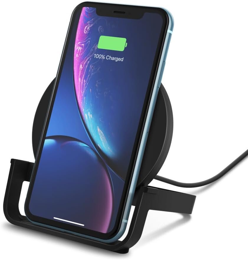 Belkin WIB001btBK Wireless Charging Stand 10W (Wireless Charger for iPhone 11, 11 Pro, 11 Pro Max, Galaxy S20, S20+, S20 Ultra, Note10, Note10+, Pixel 4, 4XL More), Black