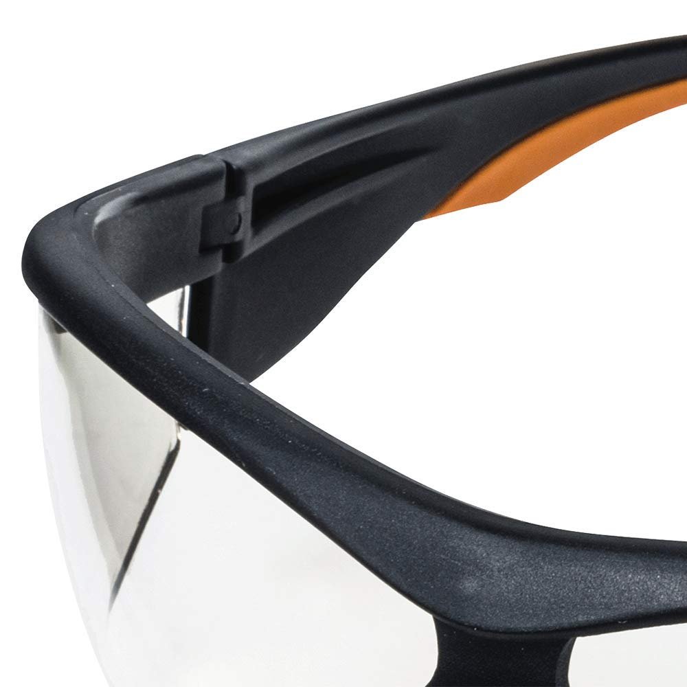 Sellstrom S71402 XM320 Safety Glasses - Indoor/Outdoor, Hard Coat, Black/Orange