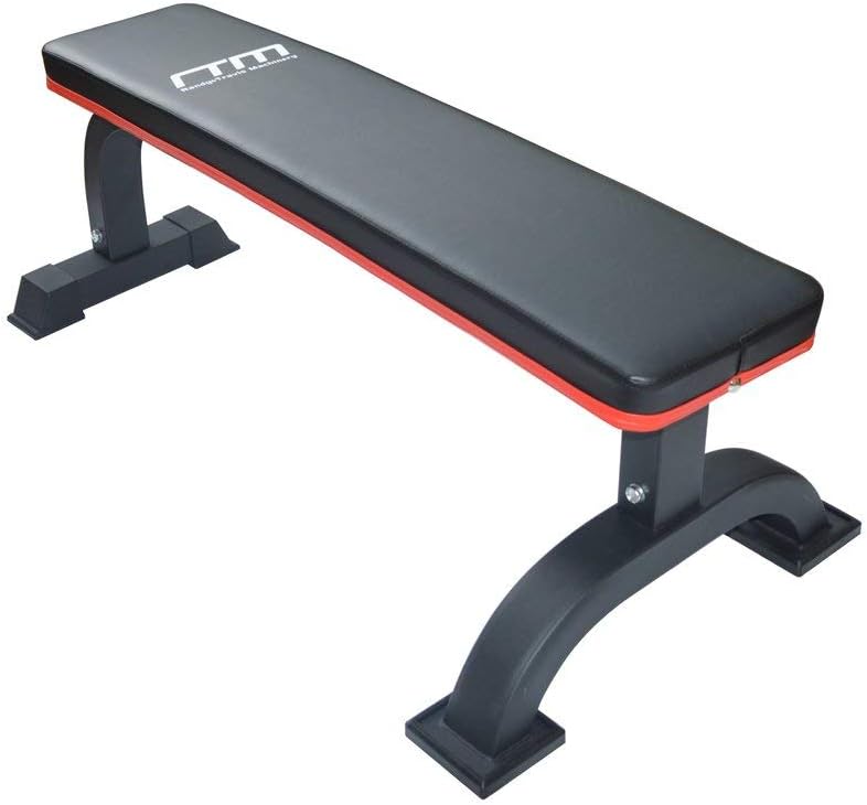 Commercial Flat Weight Lifting Bench Press Home Gym Commercial Gym Exercise Fitness Equipment - Easy Assembly, Accessories Included, Sturdy Non Slip Rubber Feet