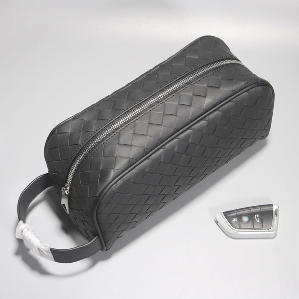 Toiletry Bag for Men, Leather Travel Toiletry Bag for Men, Dopp Kit Water Resistant Shaving Hygiene Bag for Bathroom Shower, Travel Size Toiletries, Travel Essentials
