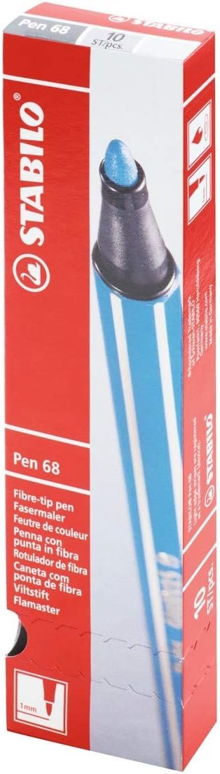 STABILO Pen 68 Orange Pack of 10 - Premium Felt-tip Pen