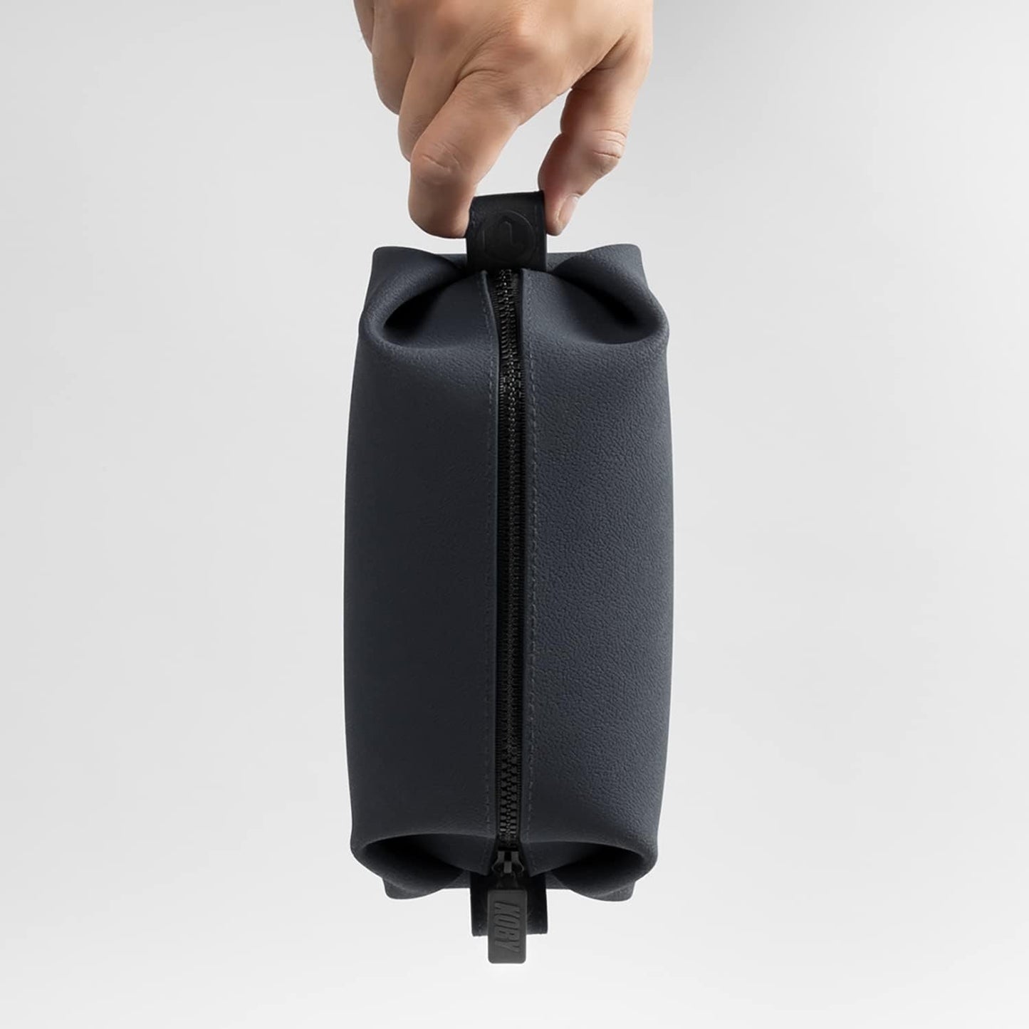 TOOLETRIES The Koby Lite Dopp Kit - Silicone Toiletry Organizer, Bathroom Travel Bag - Heavy-Duty Zipper, Leak Resistance, Easy to Clean - 9" x 4" x 4" - Charcoal