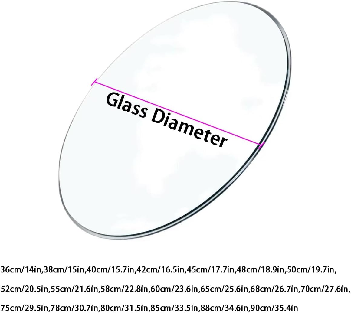 Round Clear Glass Table Top, Beveled Edge Tempered Glass 14in 19in 24in 28in 36in for Dining Coffee Patio Garden Table Tabletop, Scratch Resistant(36cm/14in)