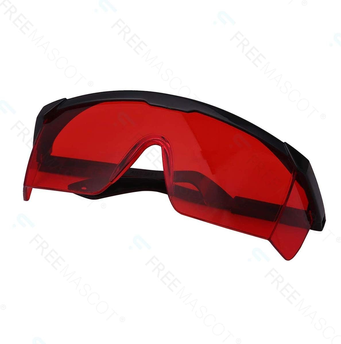 FreeMascot OD 4+ 190nm-550nm Wavelength Laser Safety Glasses for Typical 405nm, 445nm, 450nm,520nm,532nm Laser Light for Hair Removal Laser Treatment Eye Protection Glasses (Red)