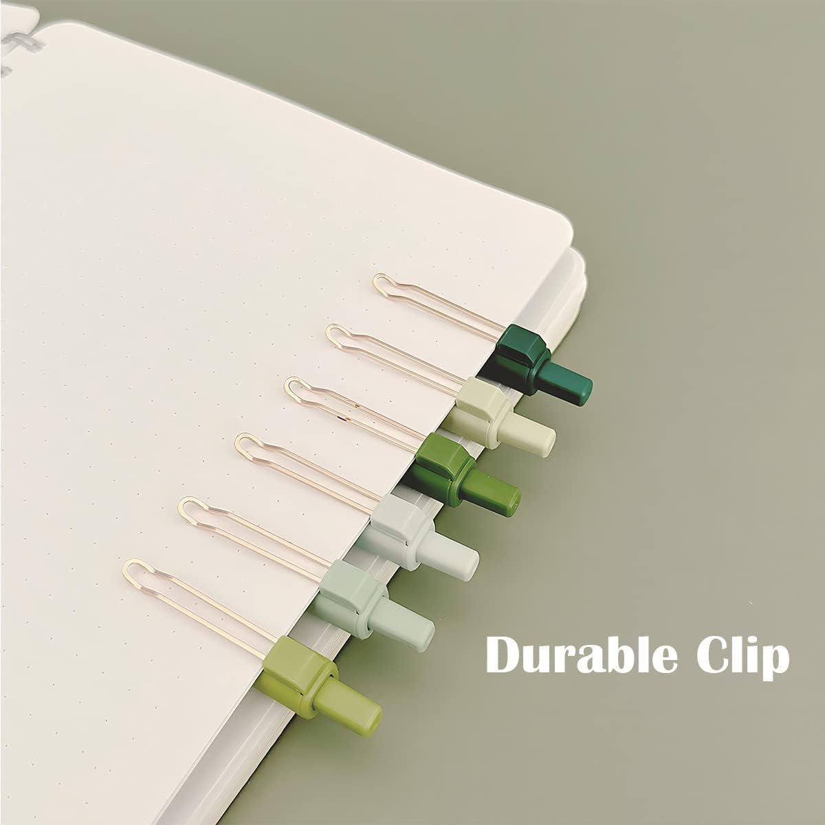 allydrew Retractable Black Ink Gel Pens, 0.5mm Fine Point, Stationery Supplies for Home and Office (Set of 6), Green