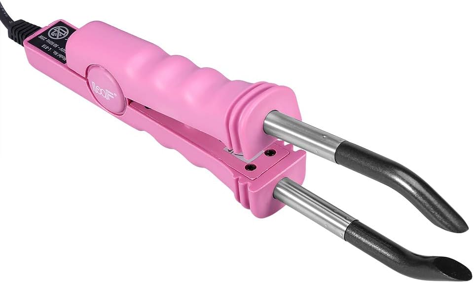 Tbest Hair Extension Connector Machine, Salon Wig Tool, Wig Tool, Thermal Hair Pink