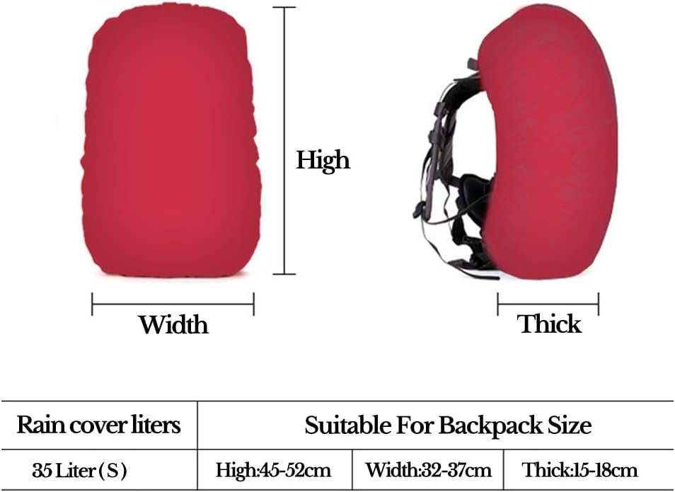 35L Travel Backpack Rain Cover Hiking Bag WaterProof Dust Rain Outdoor Rucksack