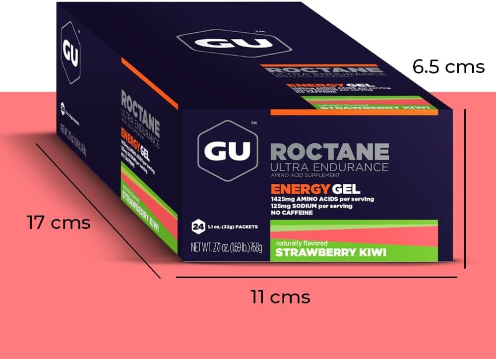 GU ENERGY Roctane Ultra Endurance Energy Gel, Strawberry Kiwi, 24-Count