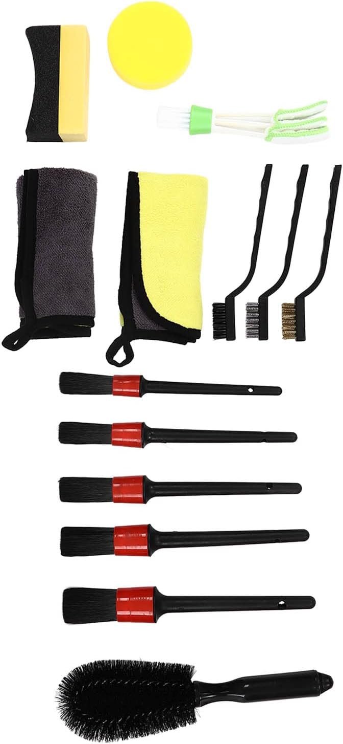 14pcs Car Detailing Brush Auto Detail Cleaning Tool Set Kit for Interior Exterior