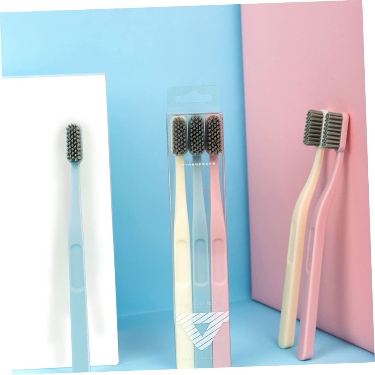 SEWOART Nylon Bristle Toothbrushes (9 Pcs) Hard Hair Adult Oral Care 3 Options