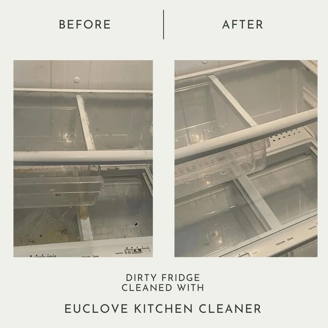 Euclove Natural Kitchen Cleaner 500ml – Plant-Based Formula with Pure Essential Oils – Non-Toxic, Food-Safe Surface Cleaner
