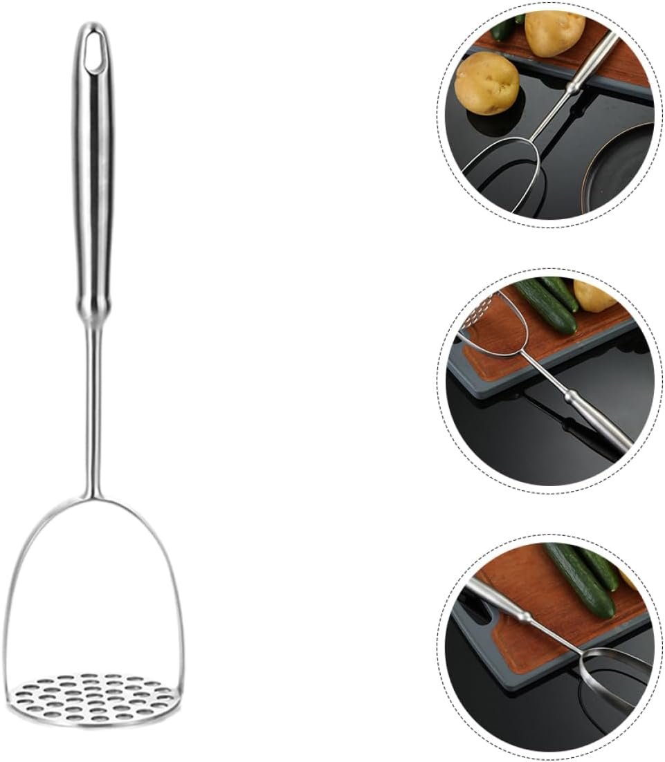 HOLIDYOYO Tools for Grinding Potatoes Set Kitchen Tools Kitchen Gadgets Kitchen Masher Press for Potatoes Dad Kitchen Utensils Crusher Beans Stainless Steel 304 Silver