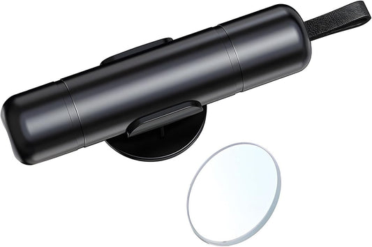 2 in1 Car Safety Hammer Emergency Escape Tool with 1PC Mini Test Tempered Glass One Second Window Breaker Seatbelt Cutter Car Glass Breaker Life-Saving Multifunction Emergency Artifact (Black)