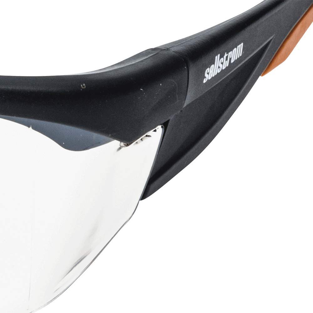 Sellstrom S71402 XM320 Safety Glasses - Indoor/Outdoor, Hard Coat, Black/Orange