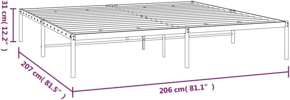TALCUS Set di mobili - Struttura letto in metallo bianco 200x200 cm