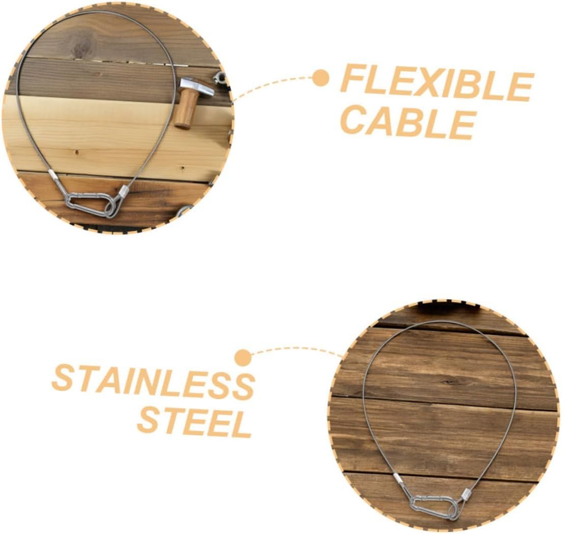 Ciieeo 4pcs Steel Security Cable Lock Stainless Steel Safety Cable Heavy Duty for Luggage Stage Lights