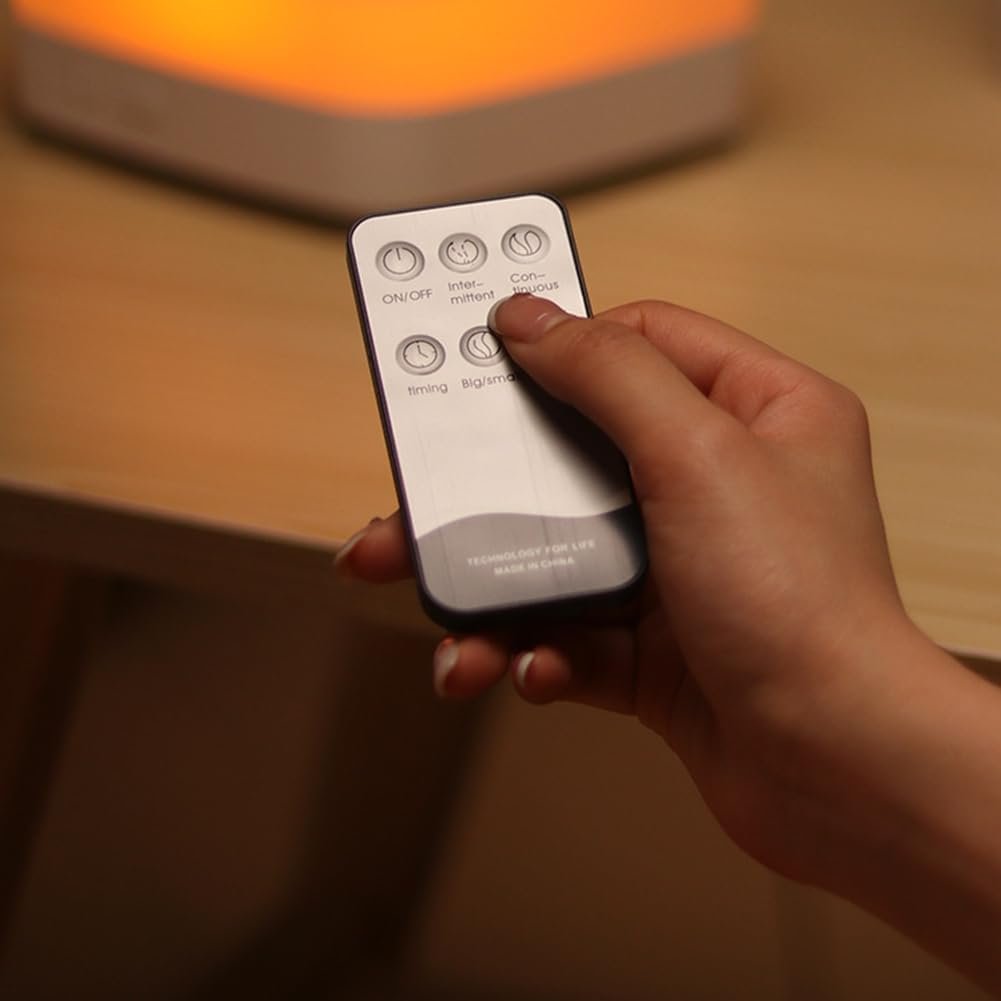 cogae Flame Humidifier Essential Oil Diffuser Air Humidifier with Remote Control 800ml Aroma Diffuser 7-Color Night Light