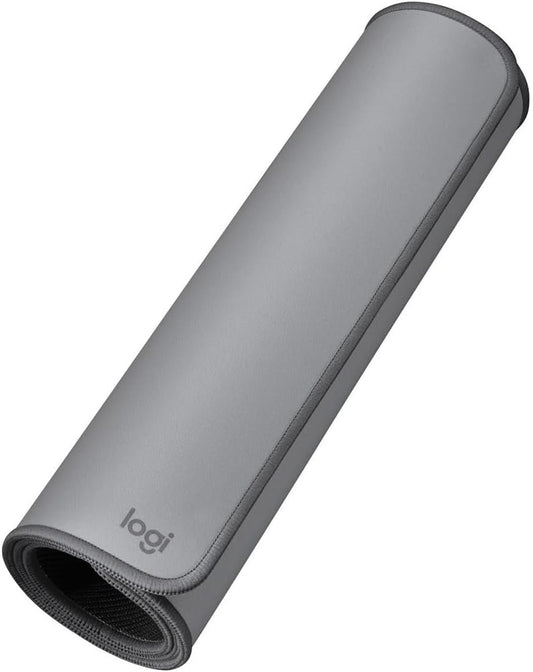 Logitech Desk Mat - Studio Series, Multifunctional Large Desk Pad, Extended Mouse Mat, Office Desk Protector with Anti-slip Base, Spill-resistant Durable Design, in Mid Grey