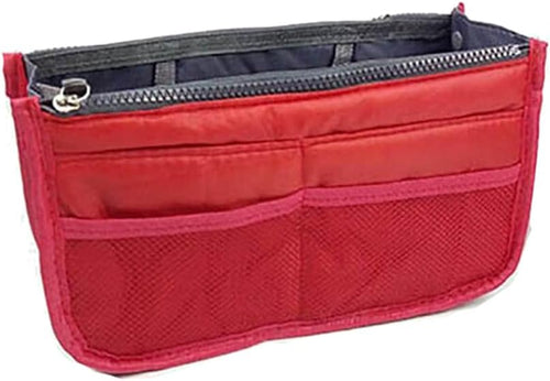 Bag Insert Organiser Handbag Women - Durable Nylon Travel Makeup Purse Wallet Pouch Organiser for Handbag and Purse - Compact and Space-Saving Design