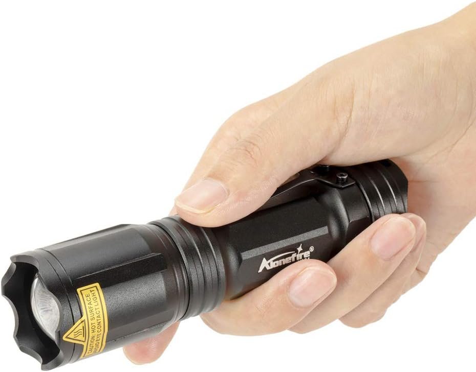 Alonefire X004 Multicolor 4 Color Changing LED Tactical Flashlight Rechargeable Red Green Blue White RGB Light Waterproof Zoomable with Battery, Charger for Camping Hiking Fishing Hunting Tracking