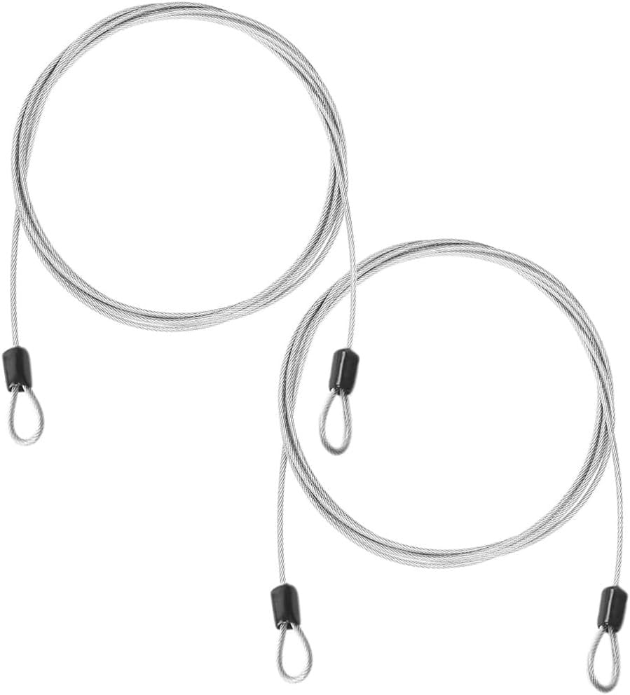 Bike Lock Cable 2Pcs, 2M 3mm Cable Lock, Braided Steel Coated with Double Loop Security for Bicycles Cable Lock