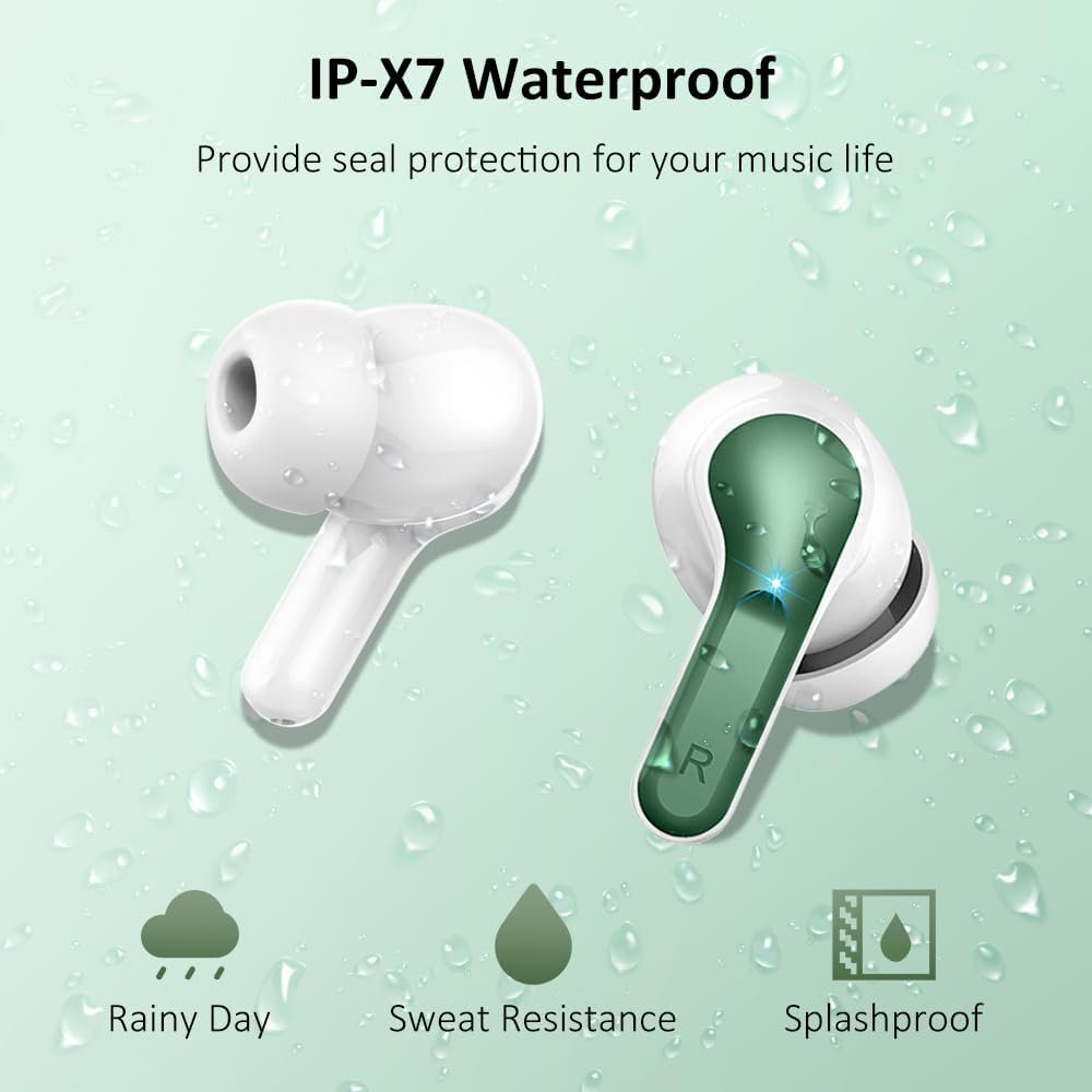 Wireless Earbuds, Bluetooth Headphones 5.3 NEW Ear Buds with 4 ENC Noise Cancelling Mic, Deep Bass HiFi Stereo 40H in Ear Earphones with LED Display, IP7 Waterproof Wireless Headphones for Android/iOS