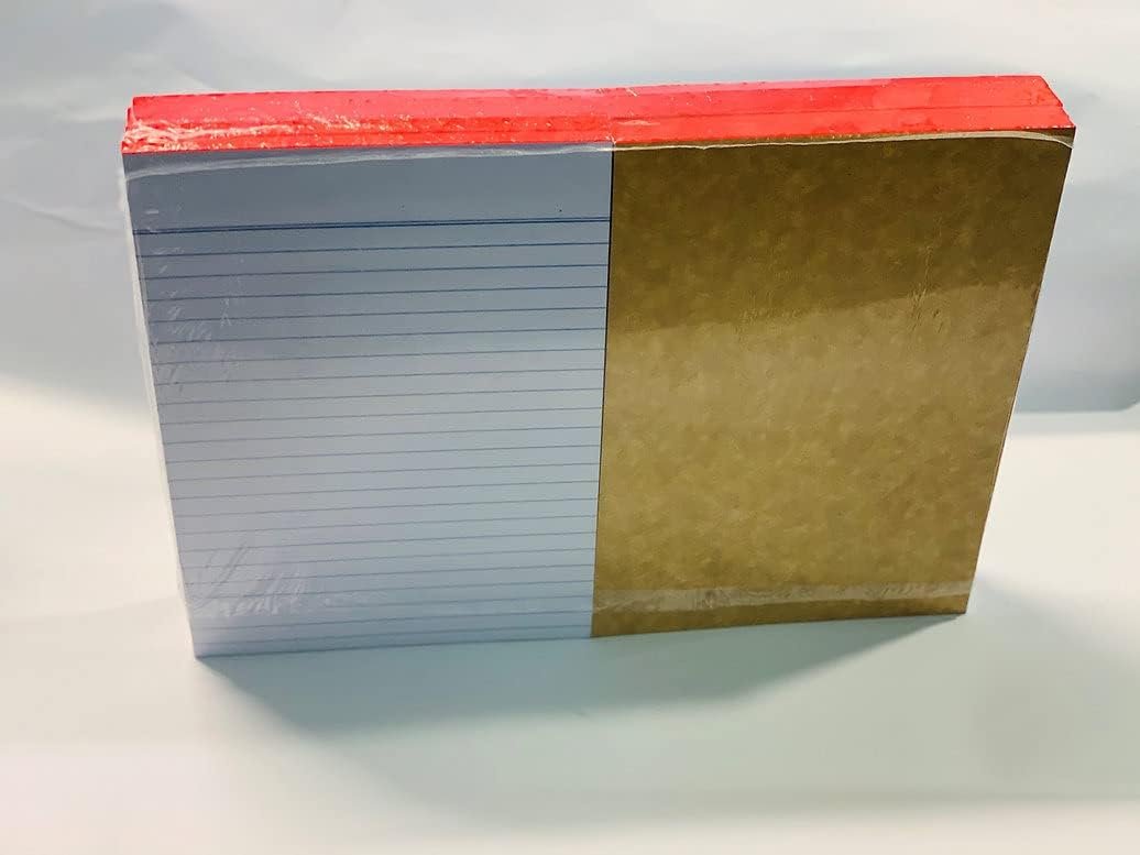 Premier Stationery A5 Ruled Writing Pad Notebook - Recycled 50 GSM Paper Notepad for Notes, Appointments & Lectures, Legal Pad Notebook 100 Sheets with Cardboard Backing, Glue-Top Easy Sheet Removal