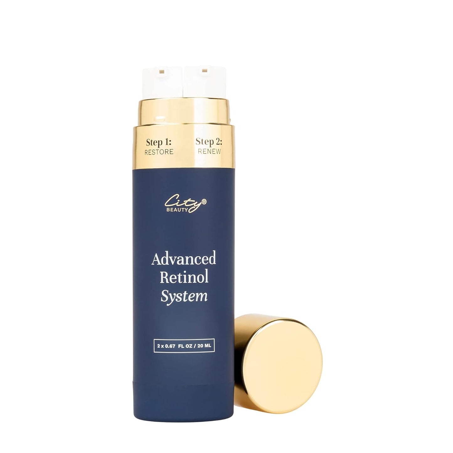 City Beauty Advanced Retinol System - 2 Anti-Aging Face Serums - Retinol & Vitamin C - Firm, Smooth & Brighten - Solution for Wrinkles, Dark Spots, & Sagging - Cruelty-Free Skin Care
