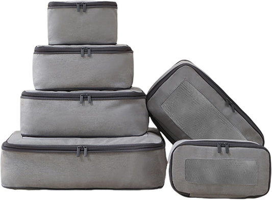 Mumuve 6pcs Travel Packing Cube Set Space Saver Storage Organizer for Efficient Packing Space Saving Storage