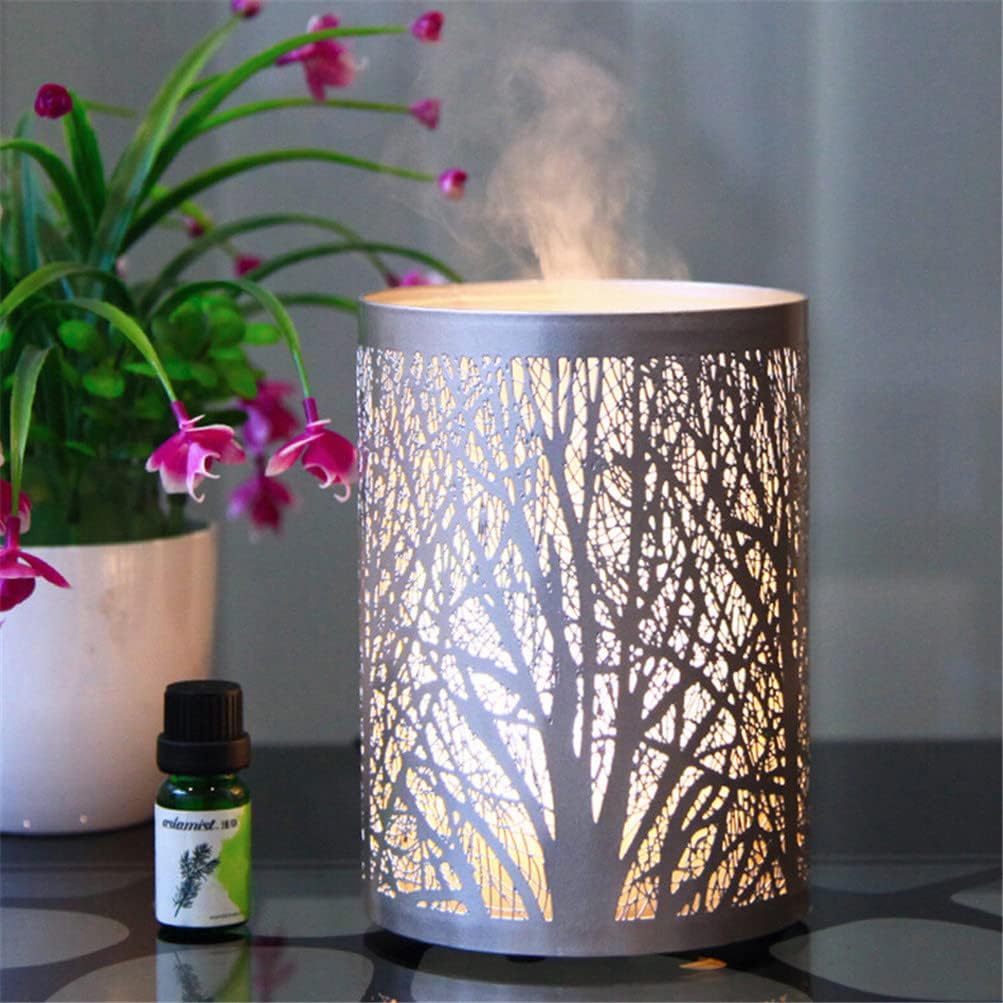 Air Humidifier Forest Aroma Diffuser 100ml Electric Essential Oil Diffuser Bedroom Warm Light Desktop Air Humidifier Remote Control for Bedroom, Study, Office, Living Room, Bathroom, Yoga, SPA (A)