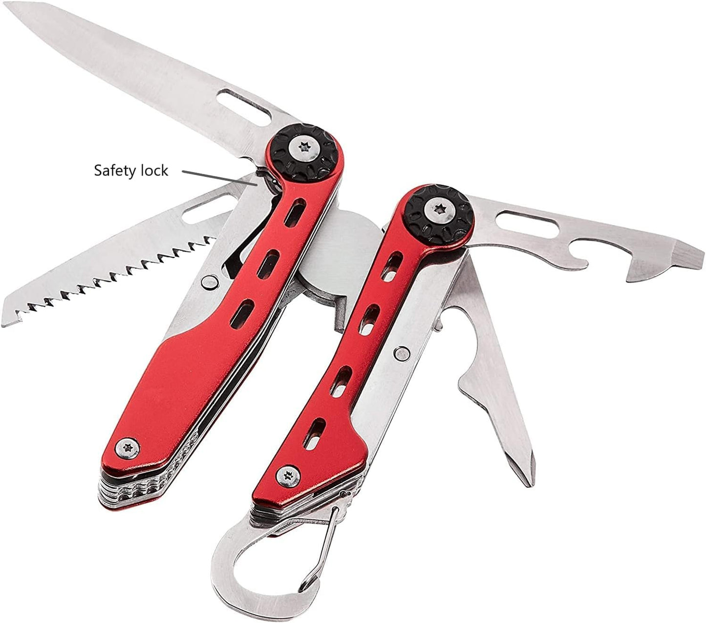 Amazon Basics 10-in-1 Stainless Steel Multitool Safety Lock with Nylon Sheath