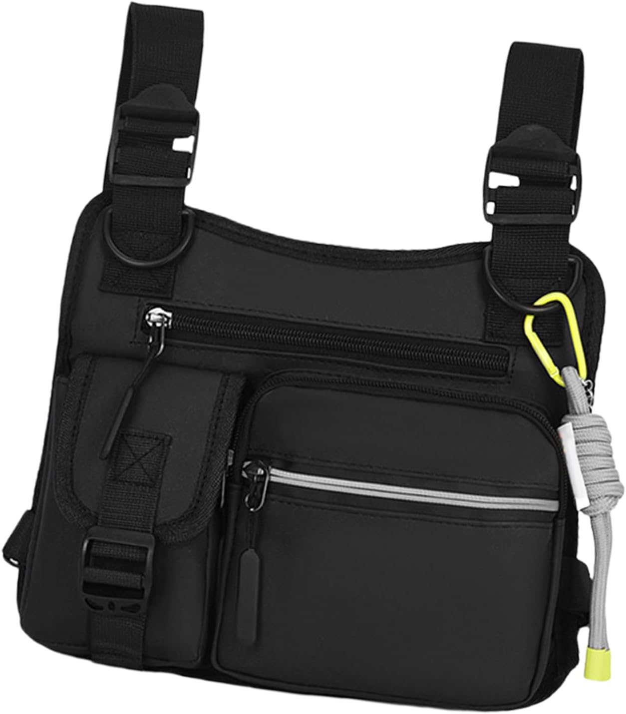 Chest Holster, Adjustable Multifunctional Chest Bag, Wear-Resistant Vest with 3D Cut, for Hiking, Gym, Sports, Motorcycle, Workout, Hunting, Outdoor Gear Utility, Black, Please refer to description