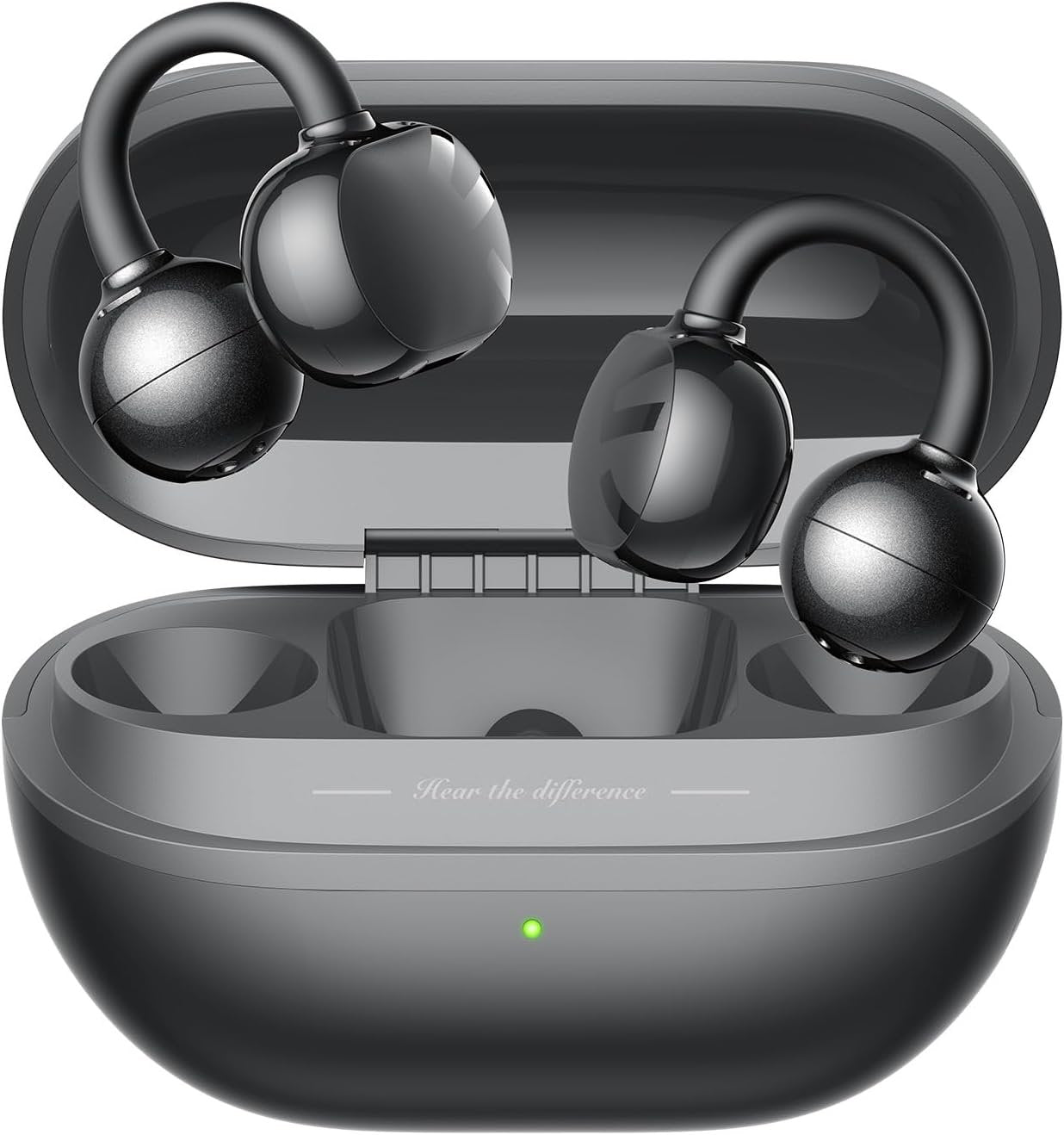 SoundPEATS POP Clip Design Fit Open Ear True Wireless Earbuds, Lightweight Comfort, Bluetooth 5.4 30H Playtime Clip Headphones, Immersive Audio, IPX5, Sports, Running, Workout Earphones, Black