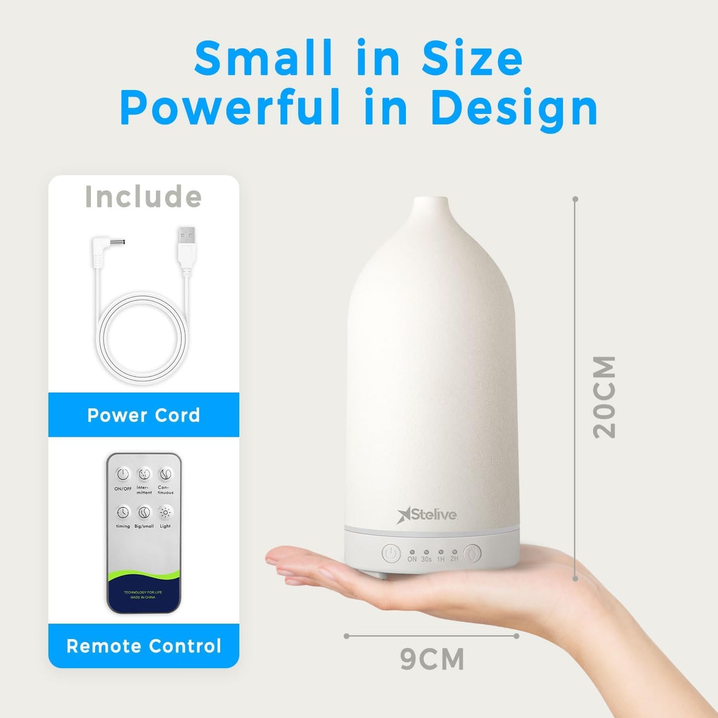 Stelive Essential Oil Diffuser, Ultrasonic Aromatherapy Diffuser 200ML, Aroma Diffuser with 7 Colours LED Night Lights, humidifying Benefits, for a Relaxing and Aromatic Atmosphere at Home or Office