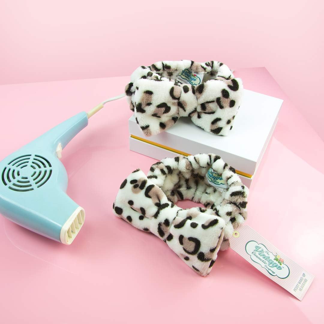 The Vintage Cosmetic Company Peggy Make-up Vintage Headband Hold Back Hair Soft and Comfy Leopard Print