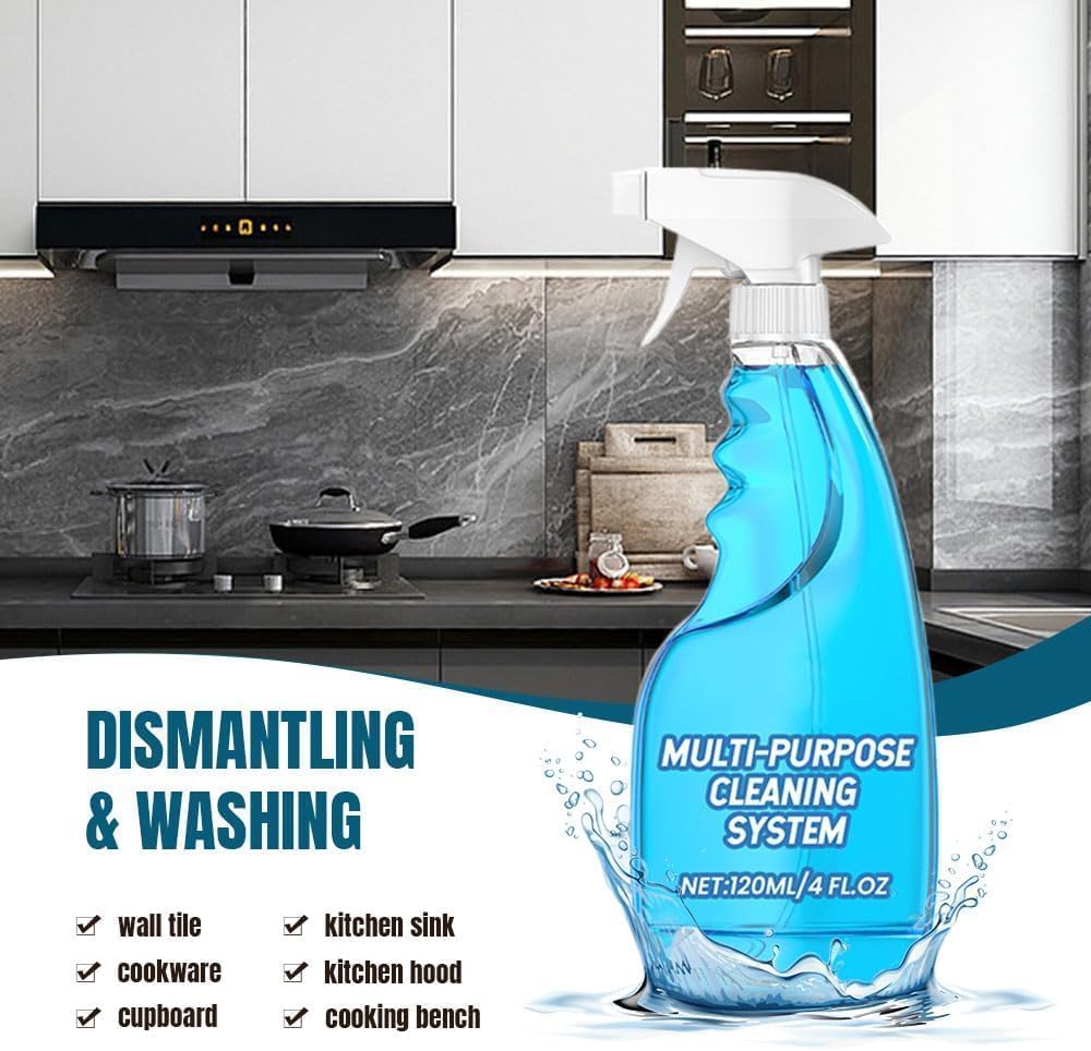Splash Foam Spray Tablets & Spray Bottle, 120 ML All Purpose Cleaner, Kitchen Grease & Grime Remover Bubble Spray for Kitchen Countertops, Ovens (1)