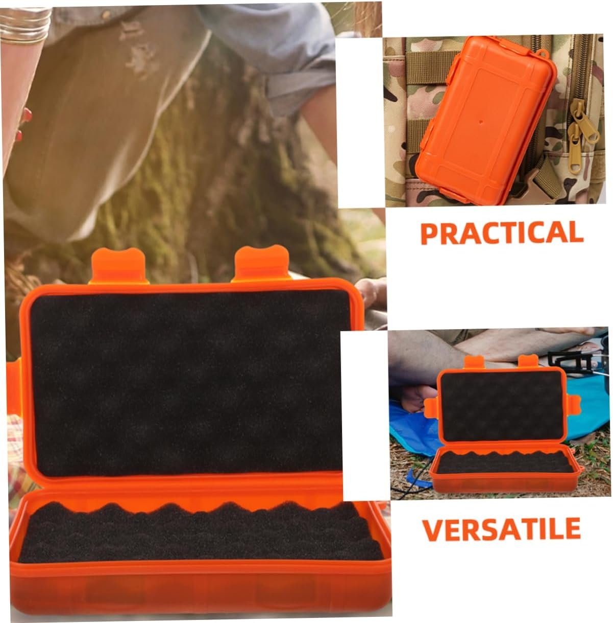 TIDTALEO Box Anti-fall Portable Storage Case Shockproof Bins Cooler Survival Outdoor Gadgets Plastic Orange