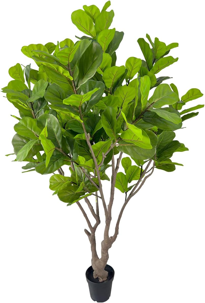 Artificial Fiddle Leaf Fig Tree 8ft Tall,Faux fig Tree Indoor Artificial Tree for Modern Home Office Living Room Floor Decor Indoor