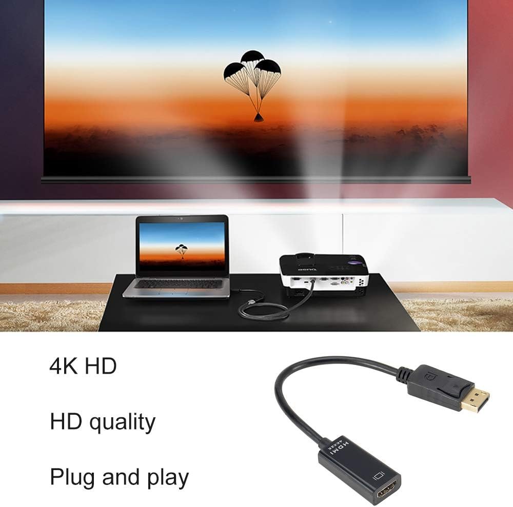 Displayport DP to HDMI Adapter Converter, T Tersely 4K x 2K @30Hz 3D Gold Plated 25cm / 0.8ft Display Port DP to HDMI Converter Cable Male to Female