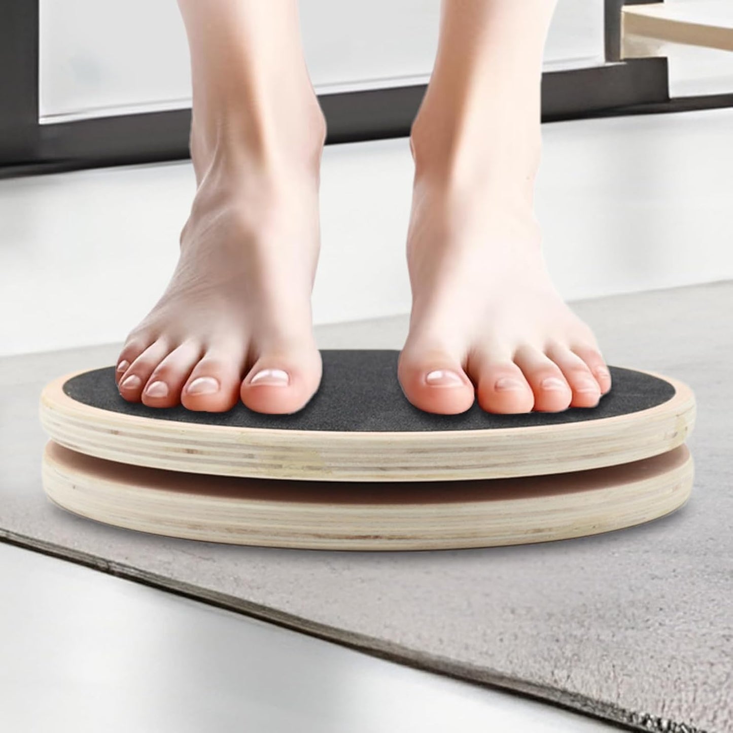 Waist Training Board, Wooden Waist Whisper Disc Anti-Slip, Rotating Exercise Equipment Body Trainer, Fitness Twist Gear for Trimming Arms, Legs, Core Workout on Home Gym