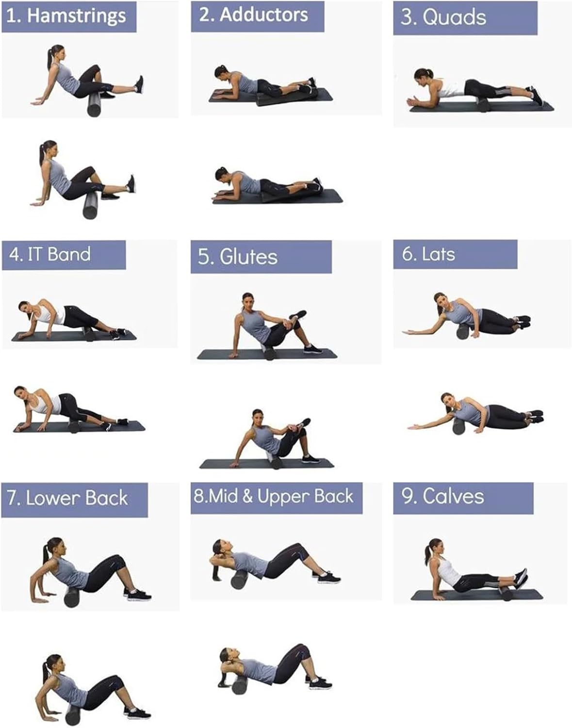 AYWTIUN Rullo Massaggio Muscolare Colonna da Massaggio con Rullo in Schiuma for Yoga, in EPP, Extra Ferma, ad Alta densità, for Il Recupero Muscolare, flessibilità ed Esercizi. Nero