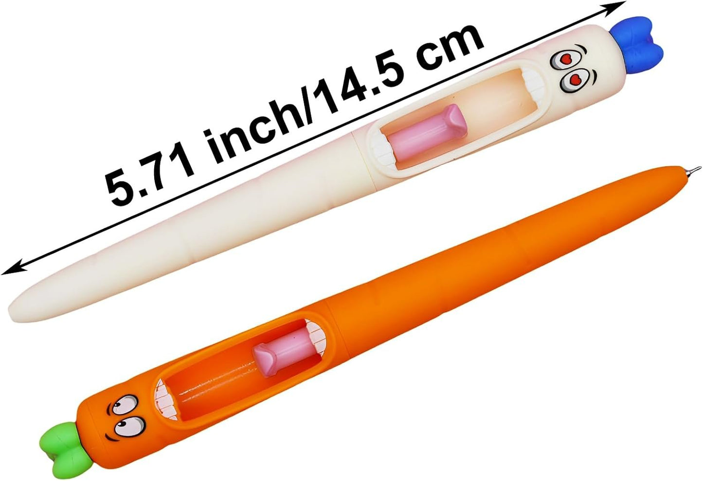 Maydahui 8 Pcs Funny Screaming Carrot Tongue Gel Pens Kawaii 0.5 mm Carrot Writing Pens Black Ink For Easter Basket Stuffers Shcool Stationery Supplies Office Party