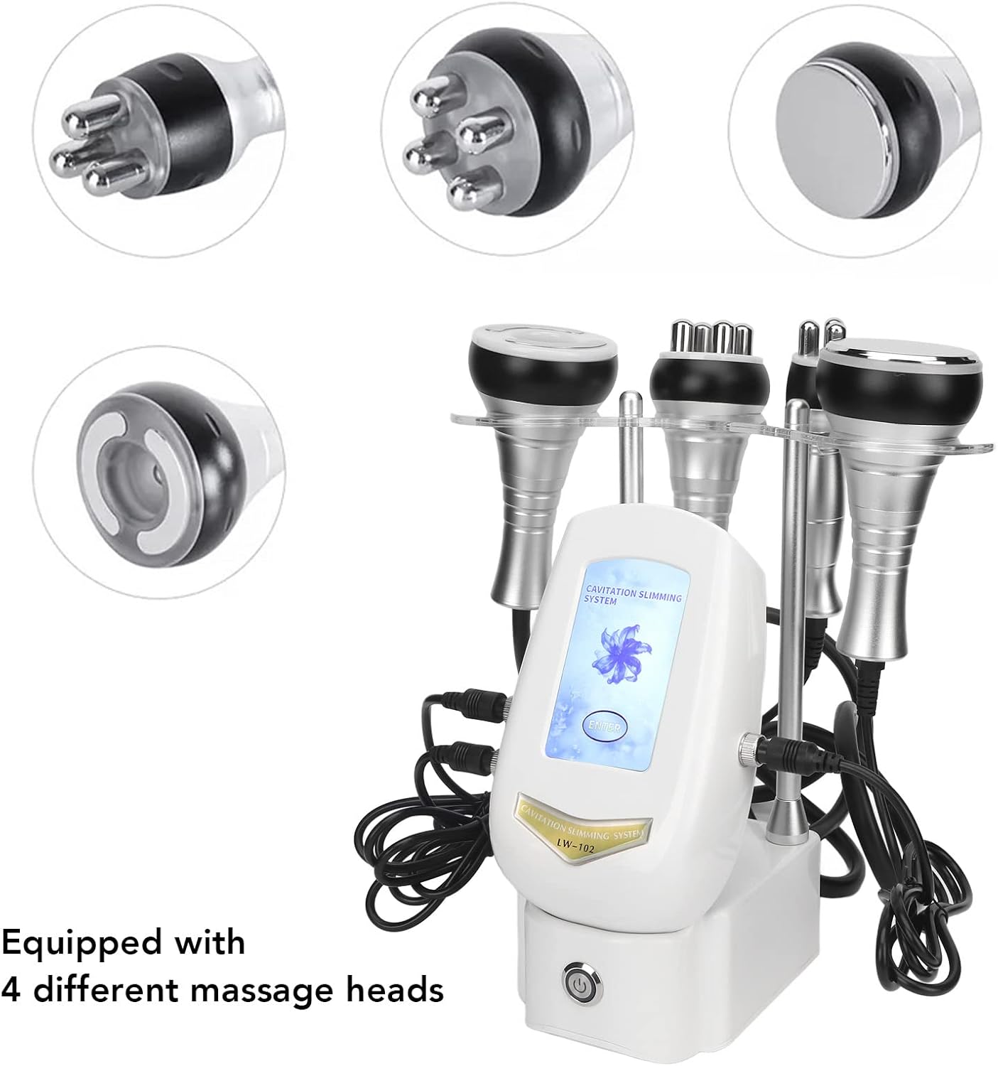 Cavitation Machine, 100-240V Cavitation Slimming Device 4 In 1 40K Fat Burning Machine Body Slimming Vacuum Machine Skin Care Adjustable Colorful Touch Screen for Arm