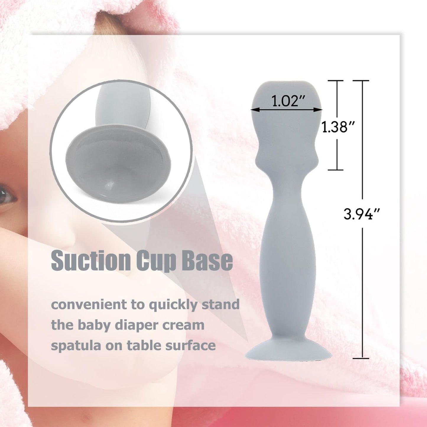 Baby Diaper Cream Spatula, 3 Pack Baby Diaper Brush Baby Cream Applicator, Silicone Diaper Cream Spatulas Brush for Newborn Baby